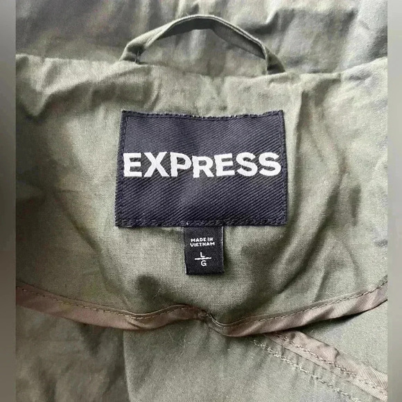 EXPRESS Army Green Jacket Grunge Indie Sleaze 90s L Gorpcore normcore tac… - Picture 8 of 9